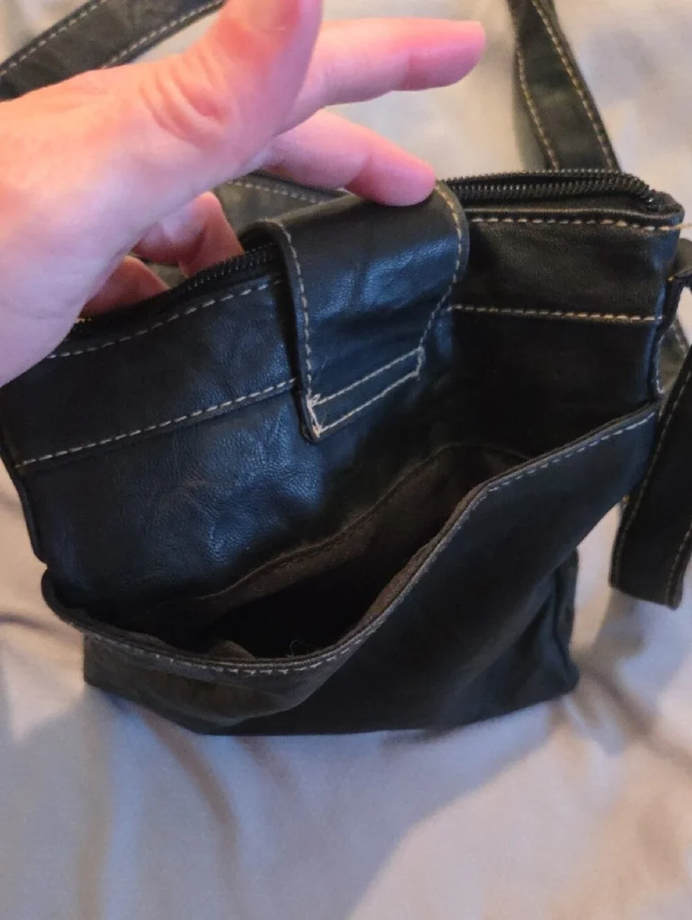 Rosetti Black Faux Leather Crossbody